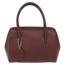 CARTIER Must Line Hand Bag Leather Bordeaux Gold Auth bs31026-13