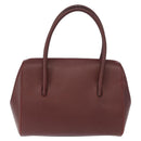 CARTIER Must Line Hand Bag Leather Bordeaux Gold Auth bs31026-2