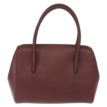 CARTIER Must Line Hand Bag Leather Bordeaux Gold Auth bs31026 - 0