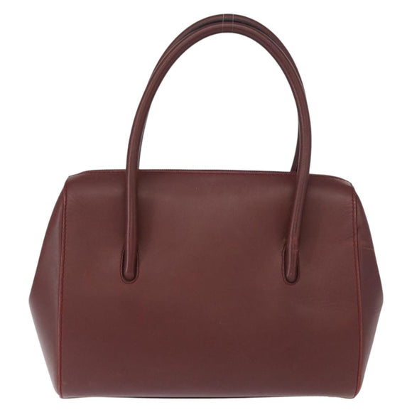 CARTIER Must Line Hand Bag Leather Bordeaux Gold Auth bs31026