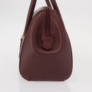 CARTIER Must Line Hand Bag Leather Bordeaux Gold Auth bs31026-3
