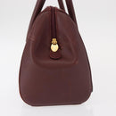 CARTIER Must Line Hand Bag Leather Bordeaux Gold Auth bs31026-4