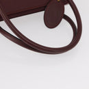 CARTIER Must Line Hand Bag Leather Bordeaux Gold Auth bs31026-7