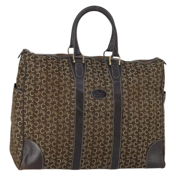 CELINE C Sulky Boston Bag Canvas Brown Gold Auth bs31027