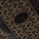 CELINE C Sulky Boston Bag Canvas Brown Gold Auth bs31027-14