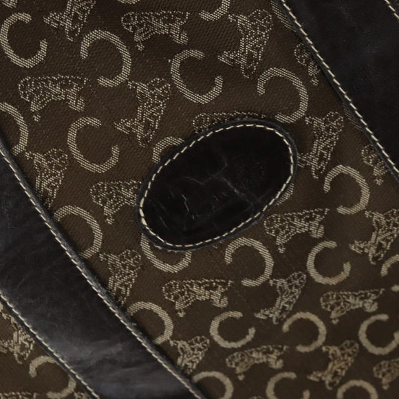 CELINE C Sulky Boston Bag Canvas Brown Gold Auth bs31027