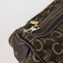 CELINE C Sulky Boston Bag Canvas Brown Gold Auth bs31027-15