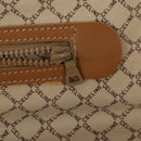 CELINE Macadam Canvas Boston Bag PVC Brown Gold Auth bs31028-21