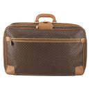 CELINE Macadam Canvas Boston Bag PVC Brown Gold Auth bs31028-13