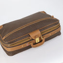 CELINE Macadam Canvas Boston Bag PVC Brown Gold Auth bs31028-6