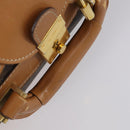 CELINE Macadam Canvas Boston Bag PVC Brown Gold Auth bs31028-14