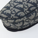 Christian Dior Trotter Canvas Saddle Pouch Navy Gold Auth bs31031-11