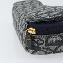 Christian Dior Trotter Canvas Saddle Pouch Navy Gold Auth bs31031-13