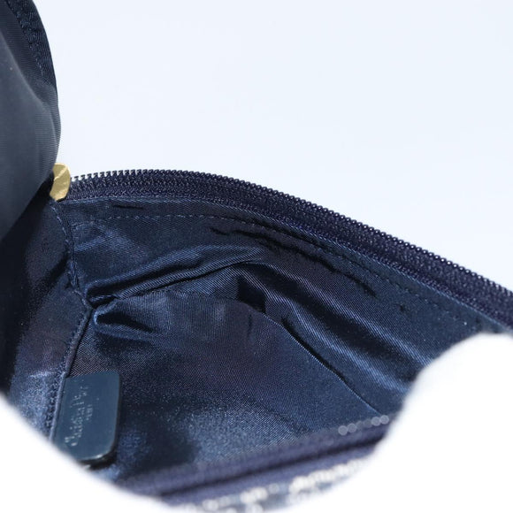 Christian Dior Trotter Canvas Saddle Pouch Navy Gold Auth bs31031