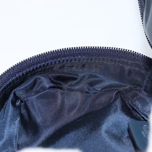 Christian Dior Trotter Canvas Saddle Pouch Navy Gold Auth bs31031
