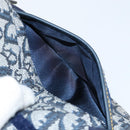 Christian Dior Trotter Canvas Saddle Pouch Navy Gold Auth bs31031-19