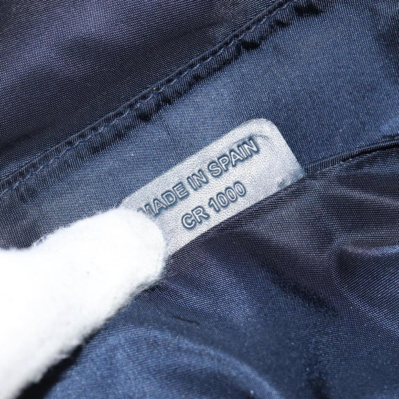 Christian Dior Trotter Canvas Saddle Pouch Navy Gold Auth bs31031