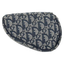 Christian Dior Trotter Canvas Saddle Pouch Navy Gold Auth bs31031-3