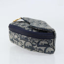 Christian Dior Trotter Canvas Saddle Pouch Navy Gold Auth bs31031-4