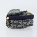 Christian Dior Trotter Canvas Saddle Pouch Navy Gold Auth bs31031-5