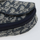 Christian Dior Trotter Canvas Saddle Pouch Navy Gold Auth bs31031-8