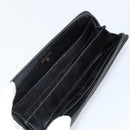 CHANEL COCO Mark Long Wallet Caviar Skin Black Silver CC Auth bs31033-9