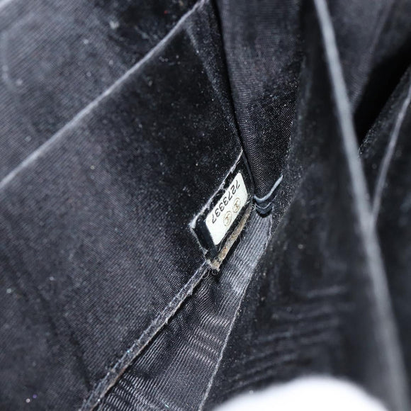 CHANEL COCO Mark Long Wallet Caviar Skin Black Silver CC Auth bs31033