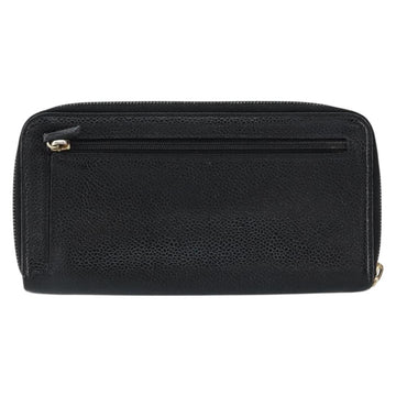 CHANEL COCO Mark Long Wallet Caviar Skin Black Silver CC Auth bs31033 - 0