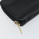 CHANEL COCO Mark Long Wallet Caviar Skin Black Silver CC Auth bs31033-14