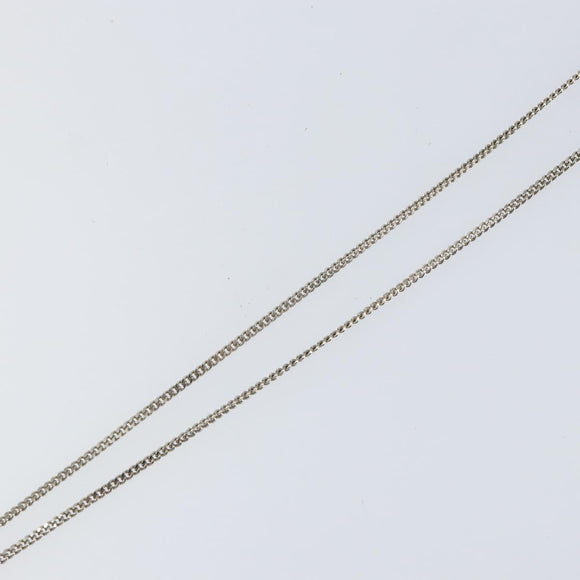 CHANEL Necklace metal Silver CC Auth bs31035