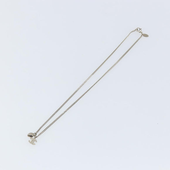 CHANEL Necklace metal Silver CC Auth bs31035