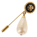 CHANEL Brooch metal Gold Tone CC Auth bs31036-1