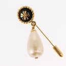 CHANEL Brooch metal Gold Tone CC Auth bs31036-4