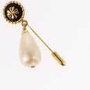 CHANEL Brooch metal Gold Tone CC Auth bs31036-5