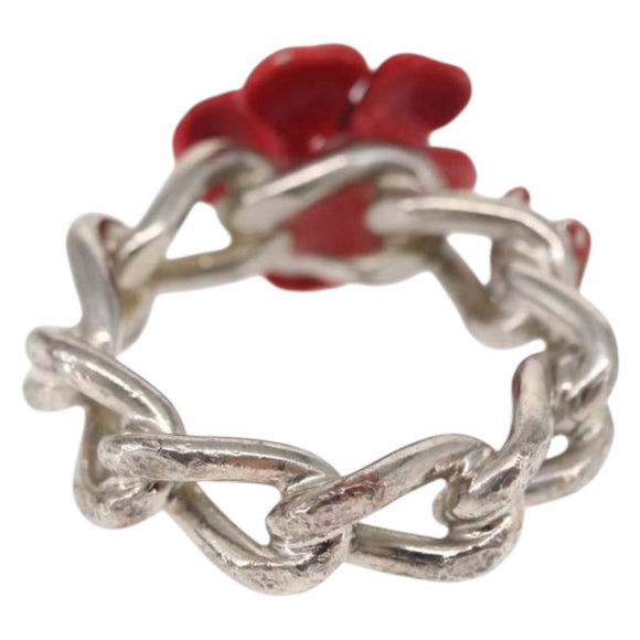 CHANEL Ring metal Silver CC Auth bs31037