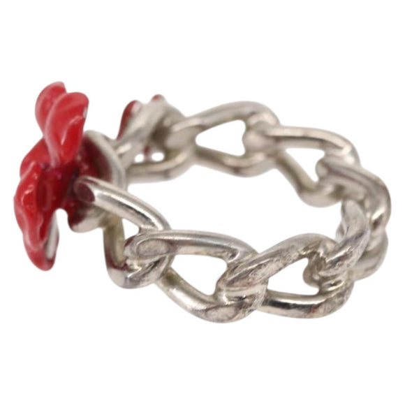 CHANEL Ring metal Silver CC Auth bs31037