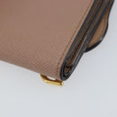 Christian Dior Saddle Lotus Wallet Leather Beige Gold Auth bs31038-15