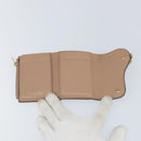 Christian Dior Saddle Lotus Wallet Leather Beige Gold Auth bs31038-9
