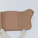 Christian Dior Saddle Lotus Wallet Leather Beige Gold Auth bs31038-18