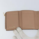 Christian Dior Saddle Lotus Wallet Leather Beige Gold Auth bs31038-19