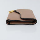 Christian Dior Saddle Lotus Wallet Leather Beige Gold Auth bs31038-3
