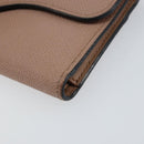 Christian Dior Saddle Lotus Wallet Leather Beige Gold Auth bs31038-7