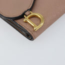 Christian Dior Saddle Lotus Wallet Leather Beige Gold Auth bs31038-14