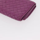 BOTTEGA VENETA INTRECCIATO Trifold Wallet Leather Purple Auth bs31039-16