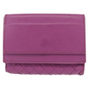 BOTTEGA VENETA INTRECCIATO Trifold Wallet Leather Purple Auth bs31039-13