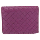 BOTTEGA VENETA INTRECCIATO Trifold Wallet Leather Purple Auth bs31039-2