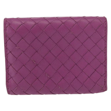 BOTTEGA VENETA INTRECCIATO Trifold Wallet Leather Purple Auth bs31039 - 0