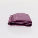 BOTTEGA VENETA INTRECCIATO Trifold Wallet Leather Purple Auth bs31039-3