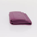 BOTTEGA VENETA INTRECCIATO Trifold Wallet Leather Purple Auth bs31039-4
