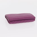 BOTTEGA VENETA INTRECCIATO Trifold Wallet Leather Purple Auth bs31039-5